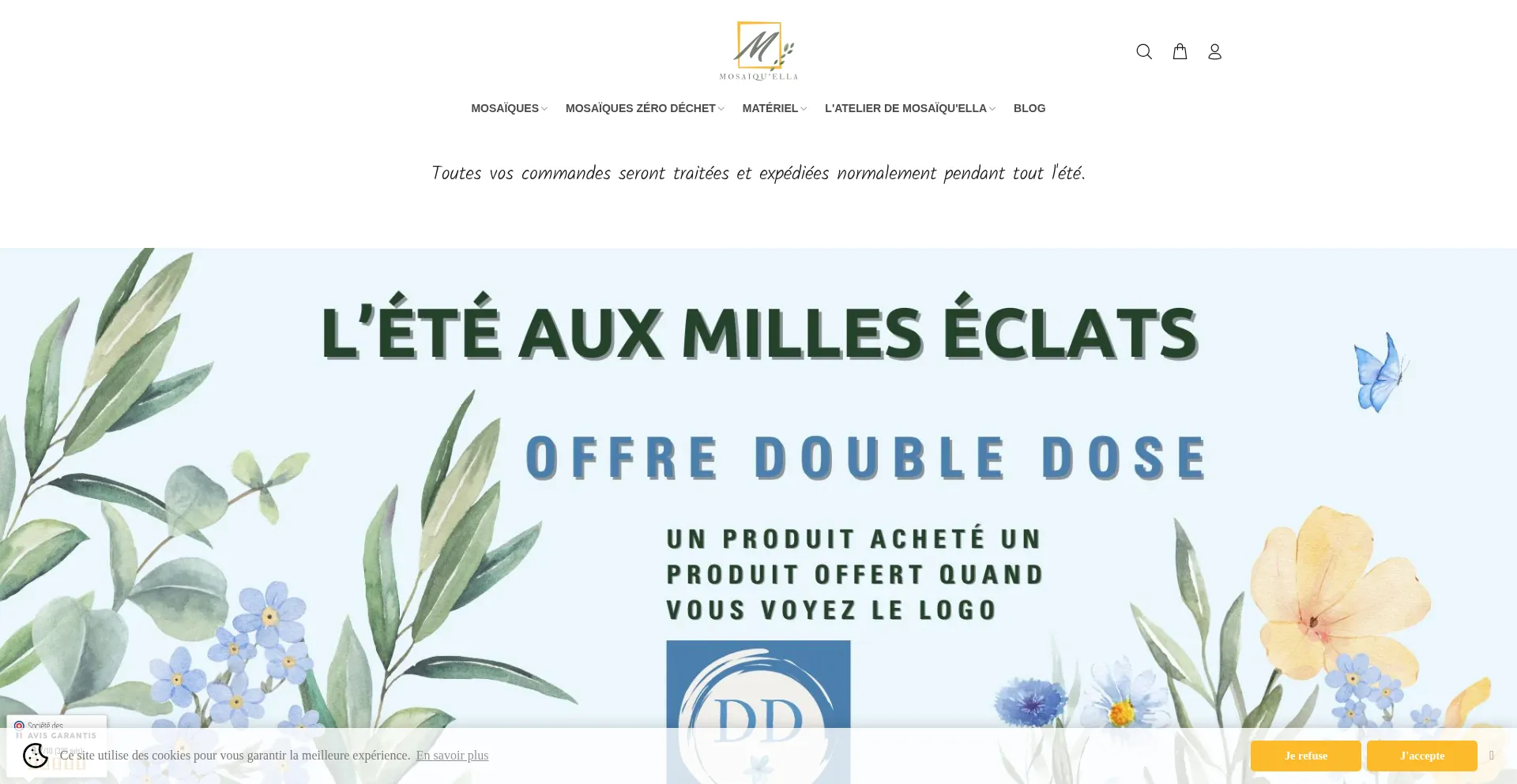 Website screenshot of Mosaiquella.fr