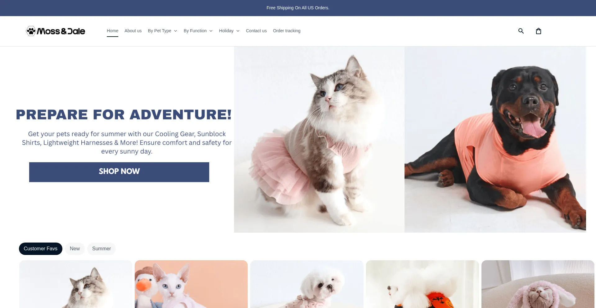 Website screenshot of Mossdale.store