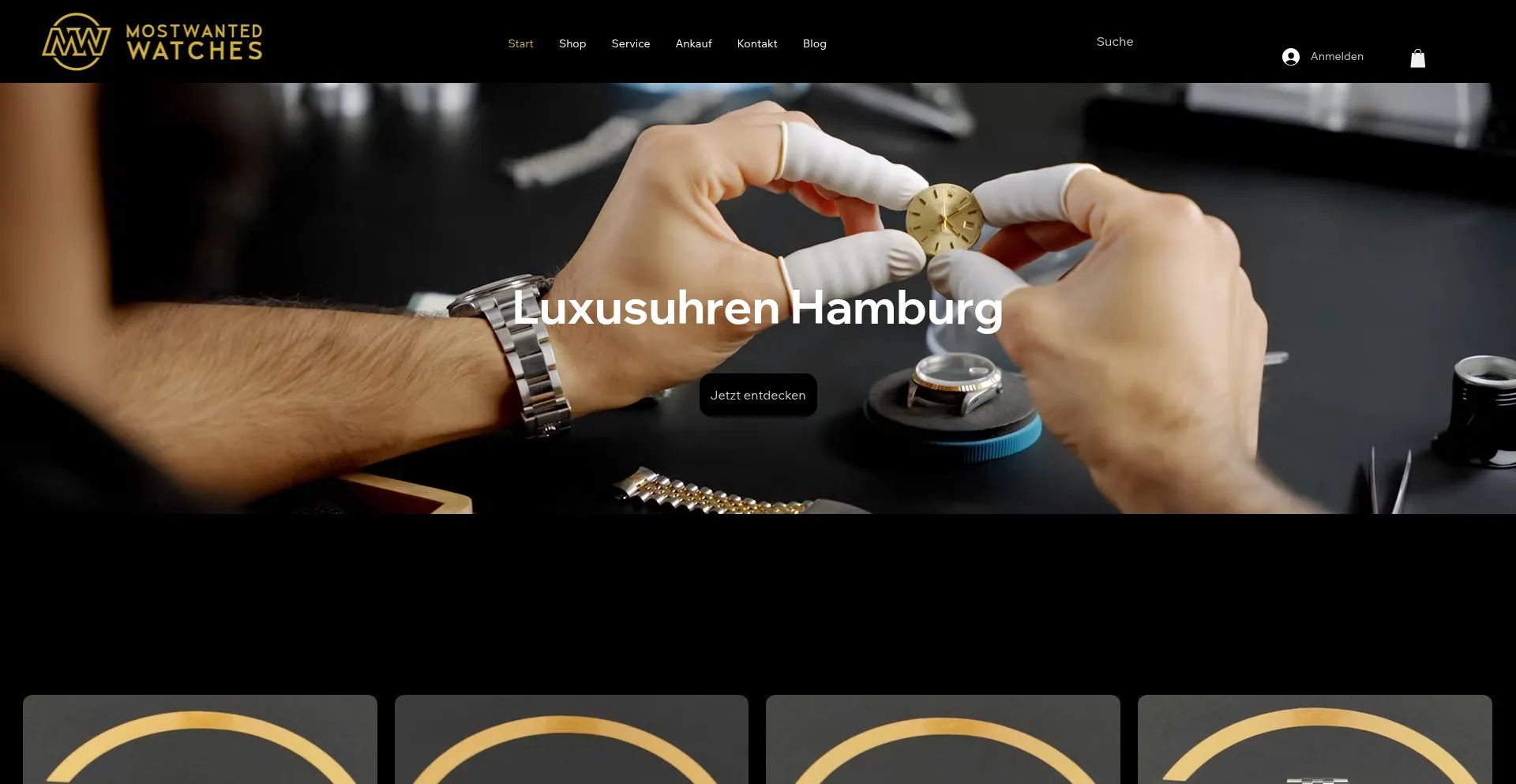 Website screenshot of Mostwantedwatches.de