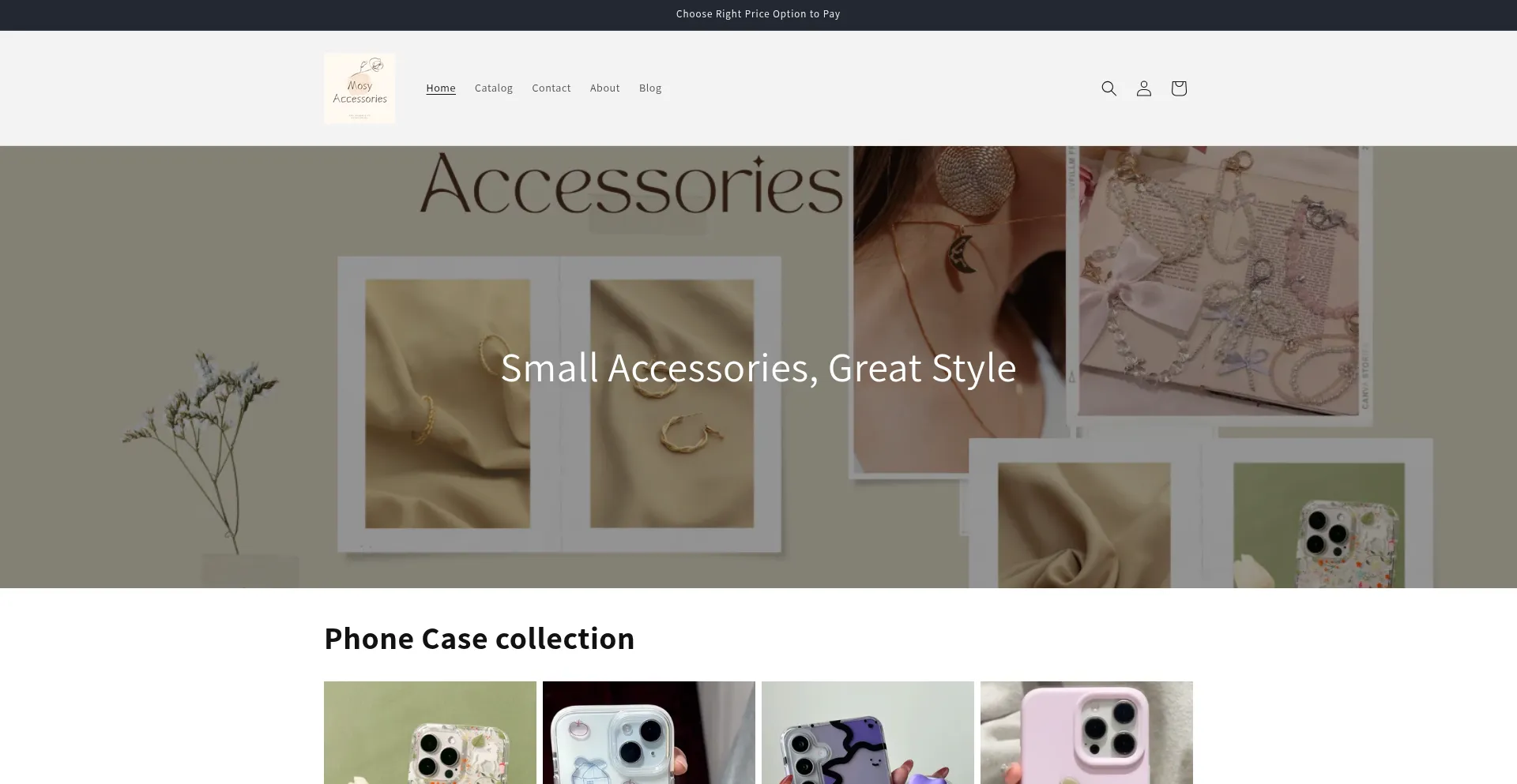 Website screenshot of Mosyacc.myshopify.com
