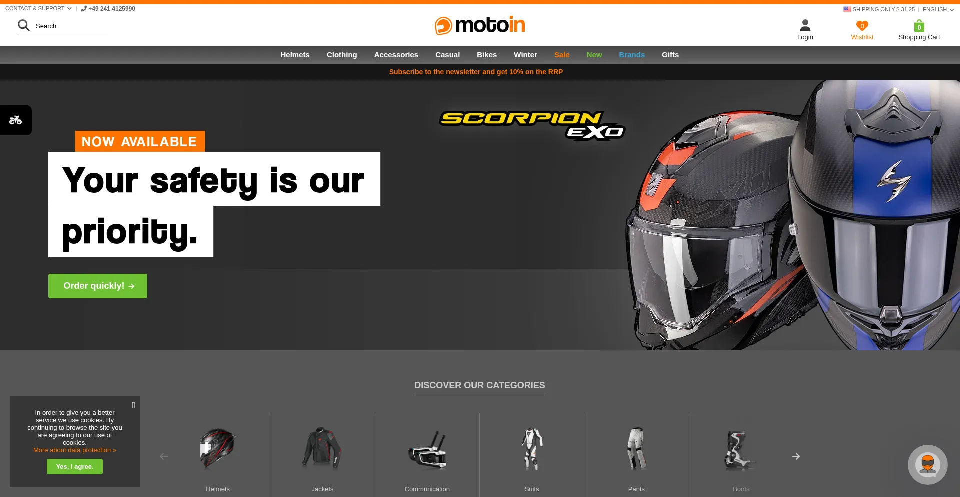 Website screenshot of Motoin.de
