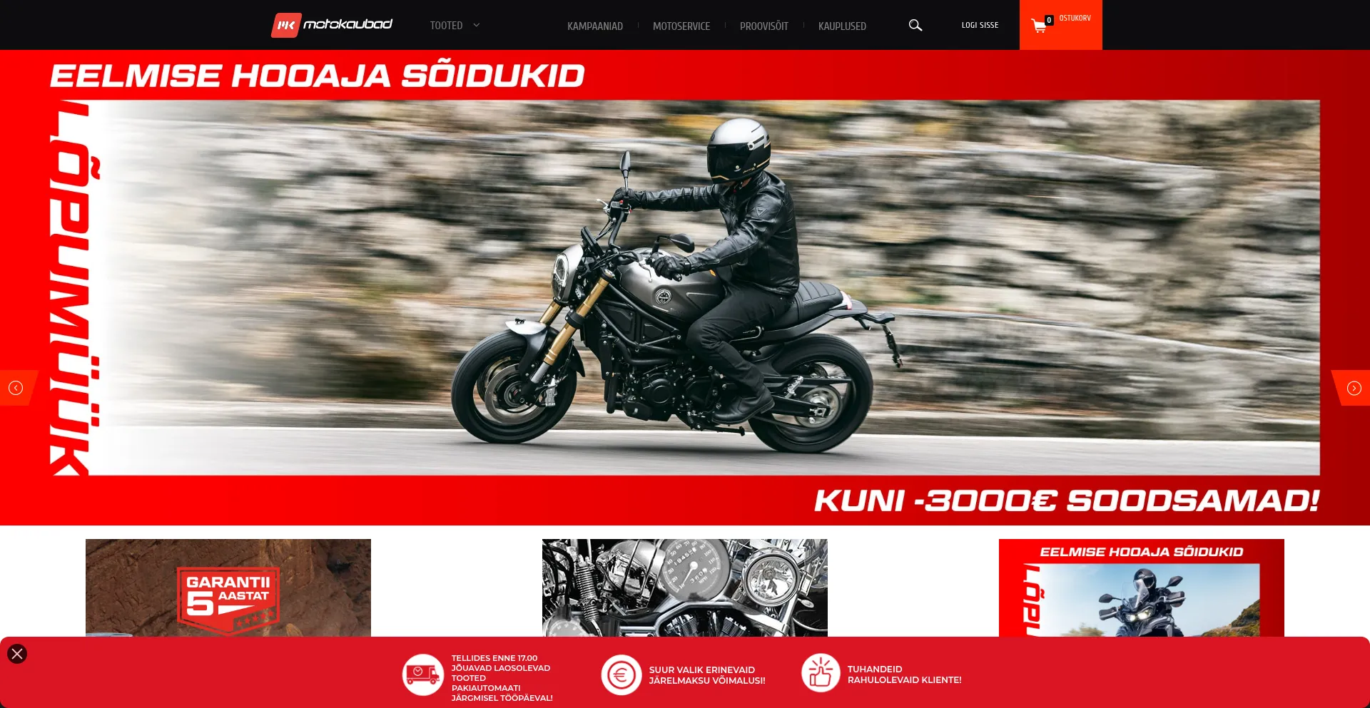 Website screenshot of Motokaubad.ee