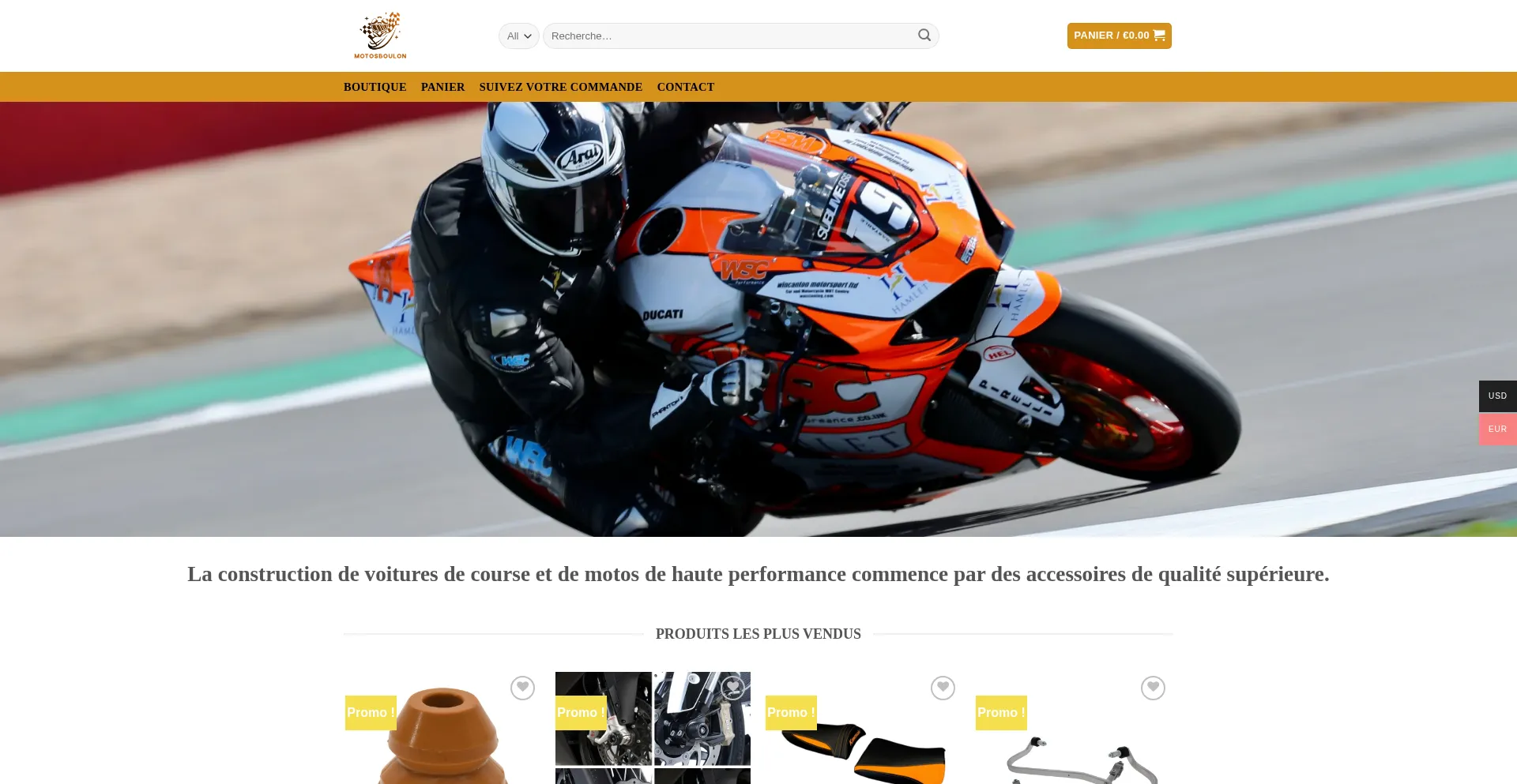 Website screenshot of Motosboulon.fr
