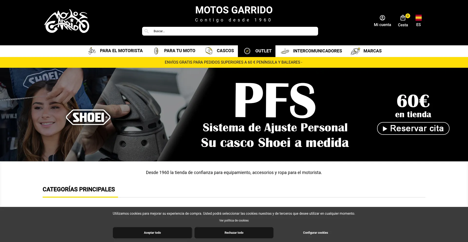 Website screenshot of Motosgarrido.com