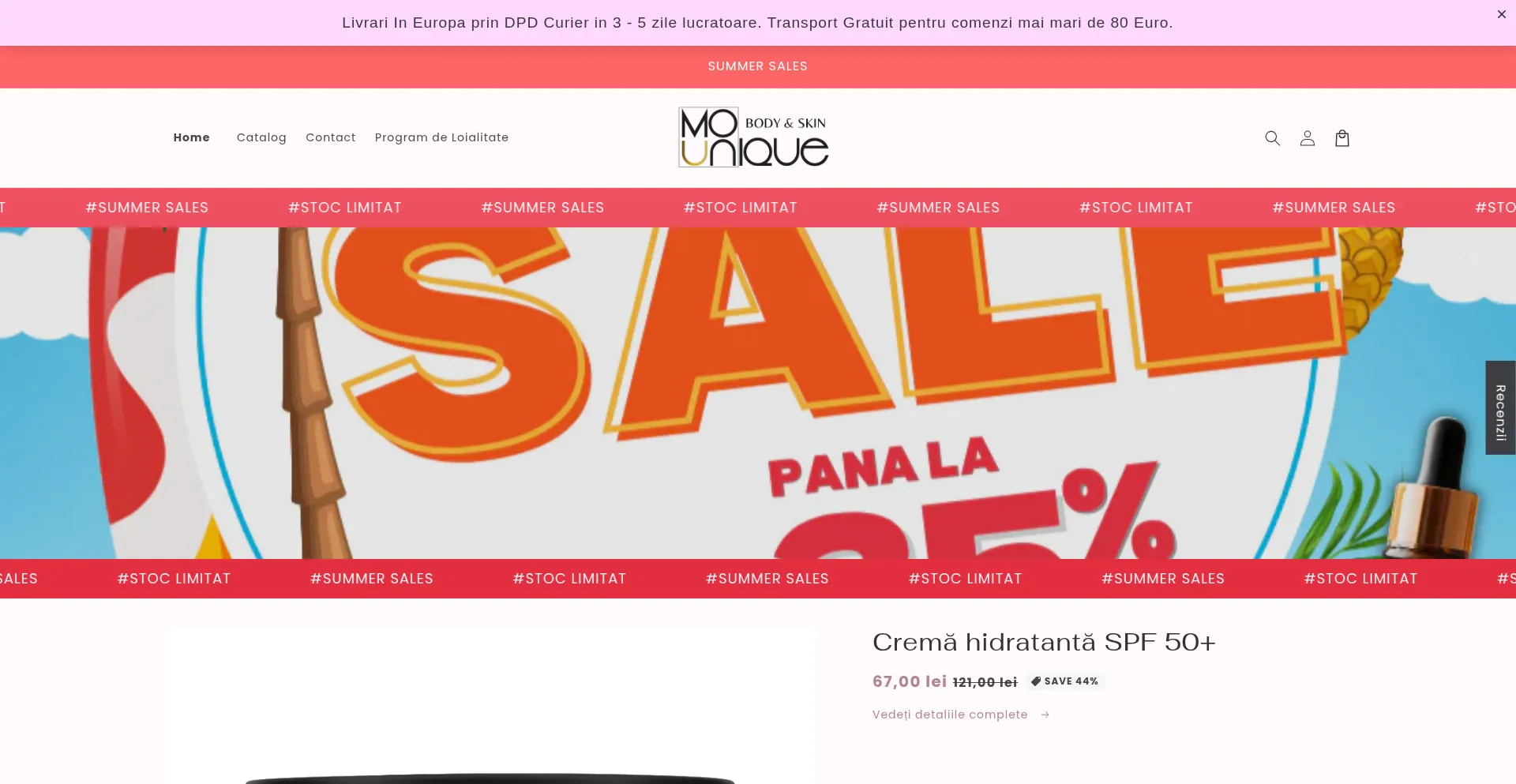 Website screenshot of Mounique.ro