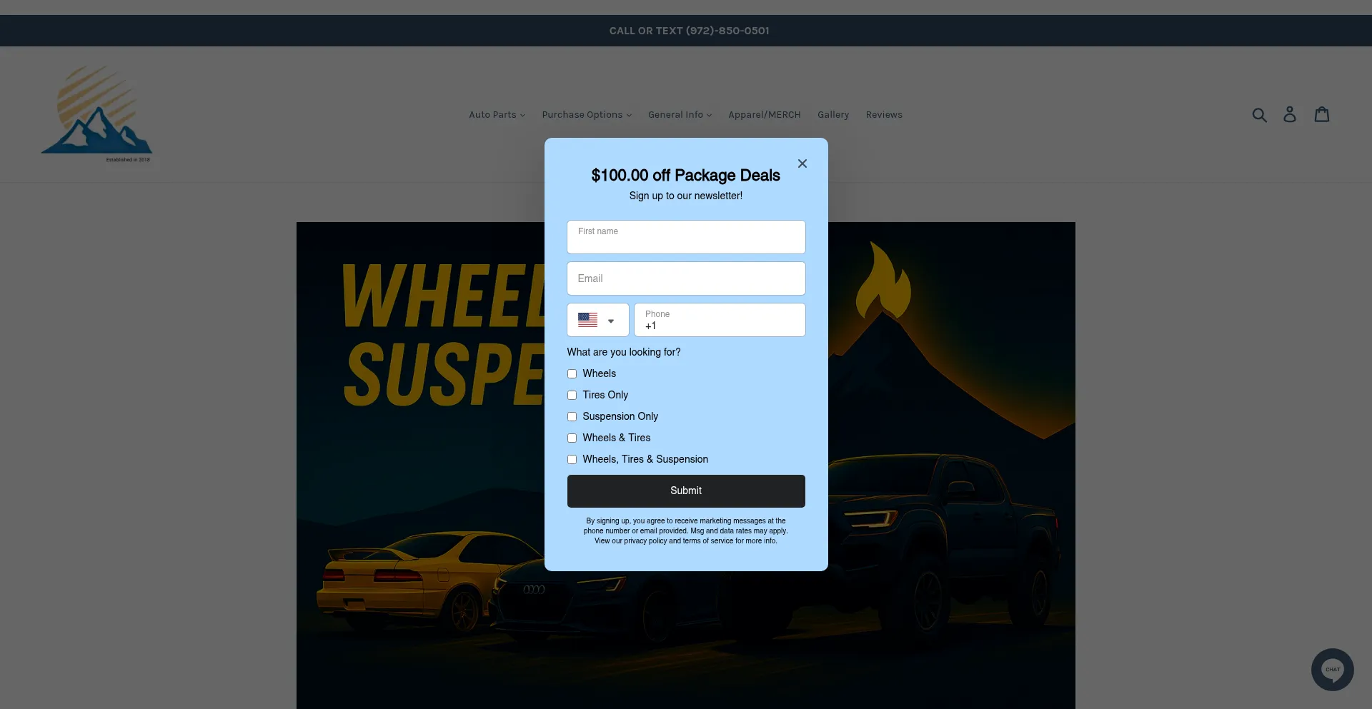 Website screenshot of Mountainfirewheels.com