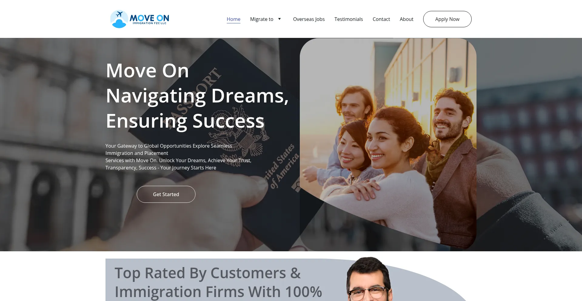 Website screenshot of Moveon.ae