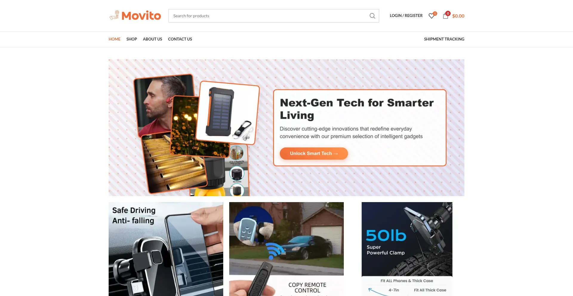 Website screenshot of Movito.co