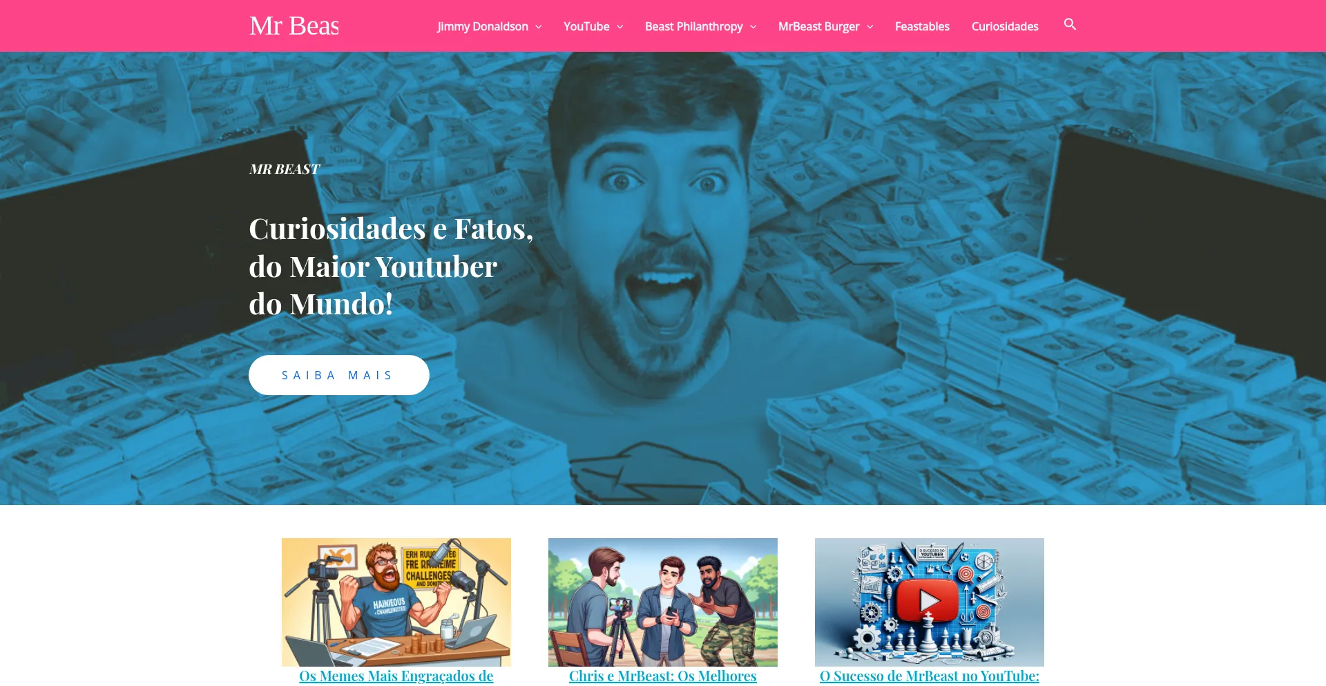 Website screenshot of Mrbeast.com.br
