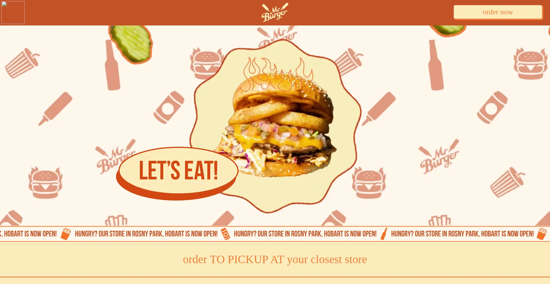 Website screenshot of Mrburger.com.au