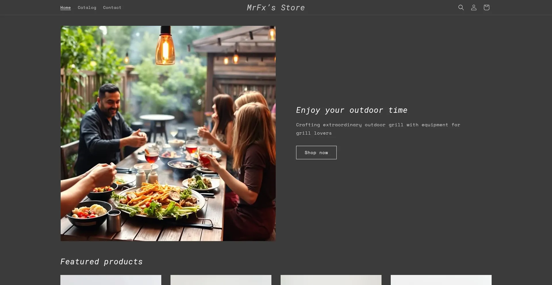 Website screenshot of Mrfxcreate.myshopify.com
