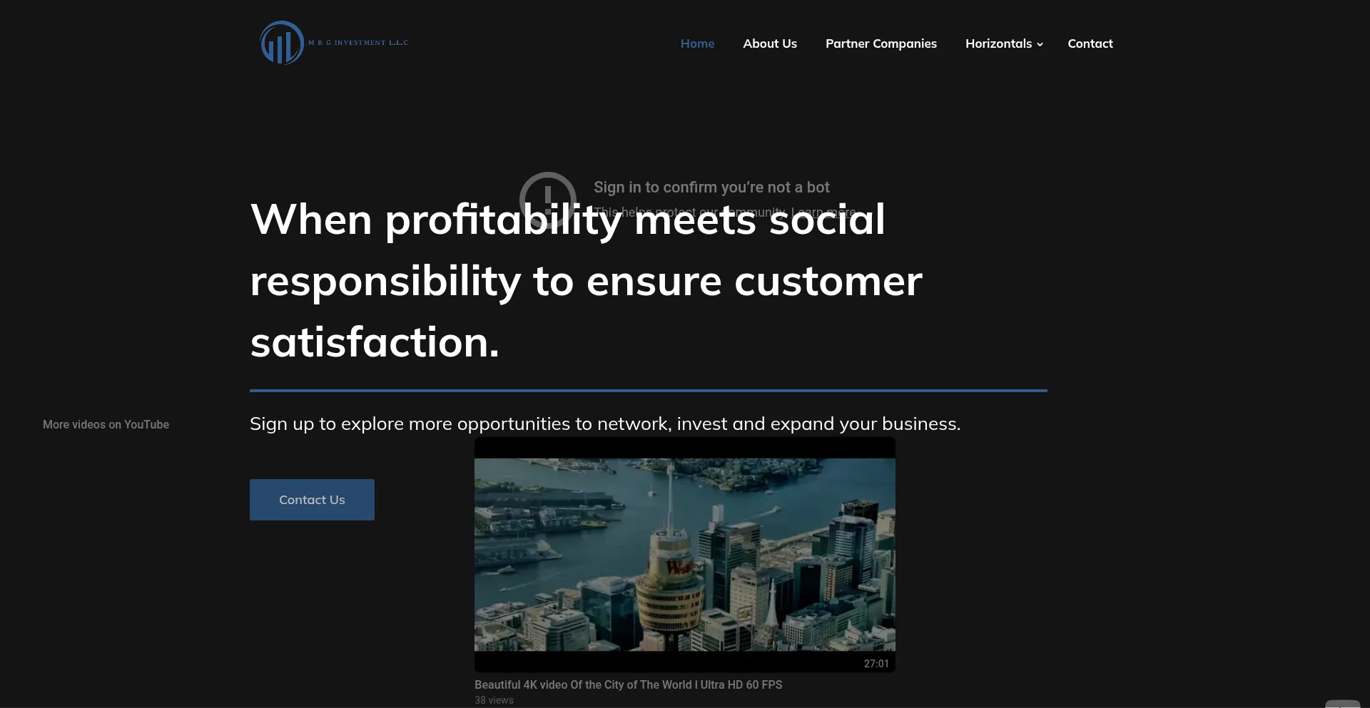 Website screenshot of Mrginvest.com