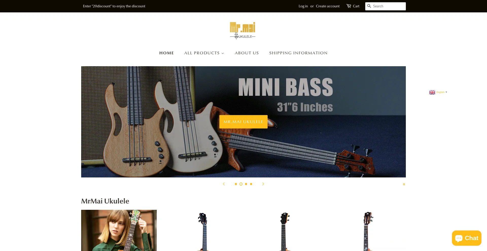 Website screenshot of Mrmaiukulele.com