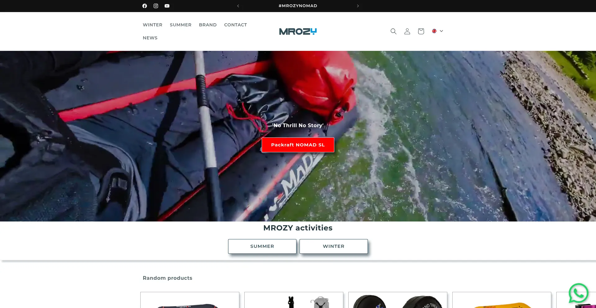 Website screenshot of Mrozy.store