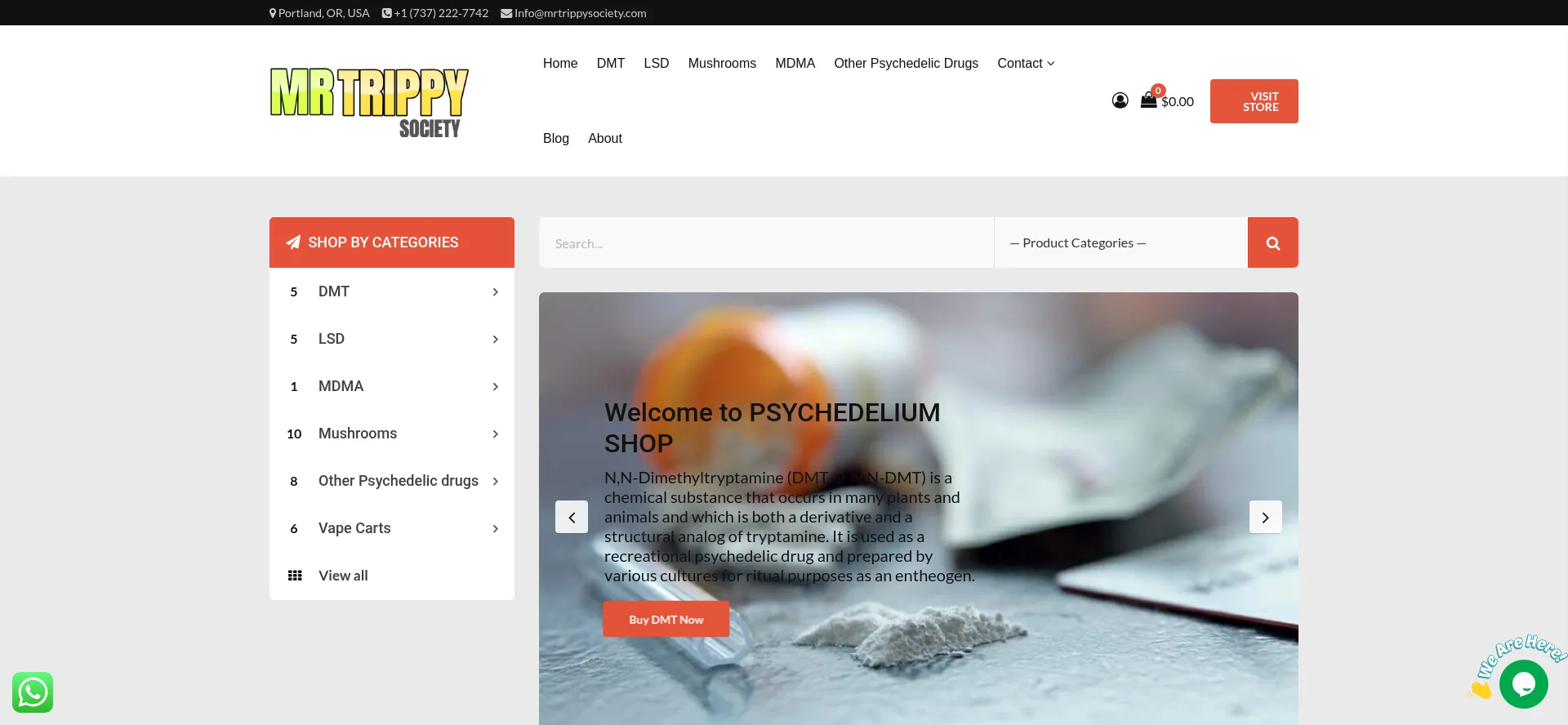 Website screenshot of Mrtrippysociety.com