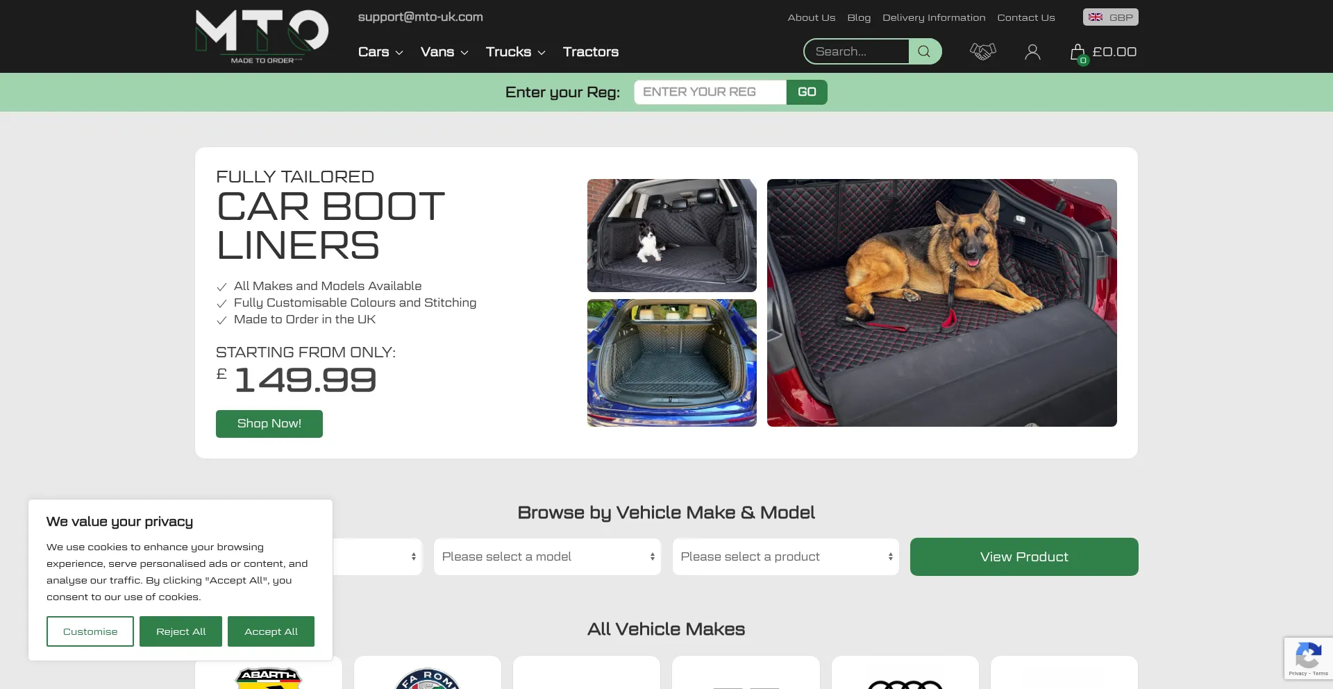 Website screenshot of Mto-uk.com