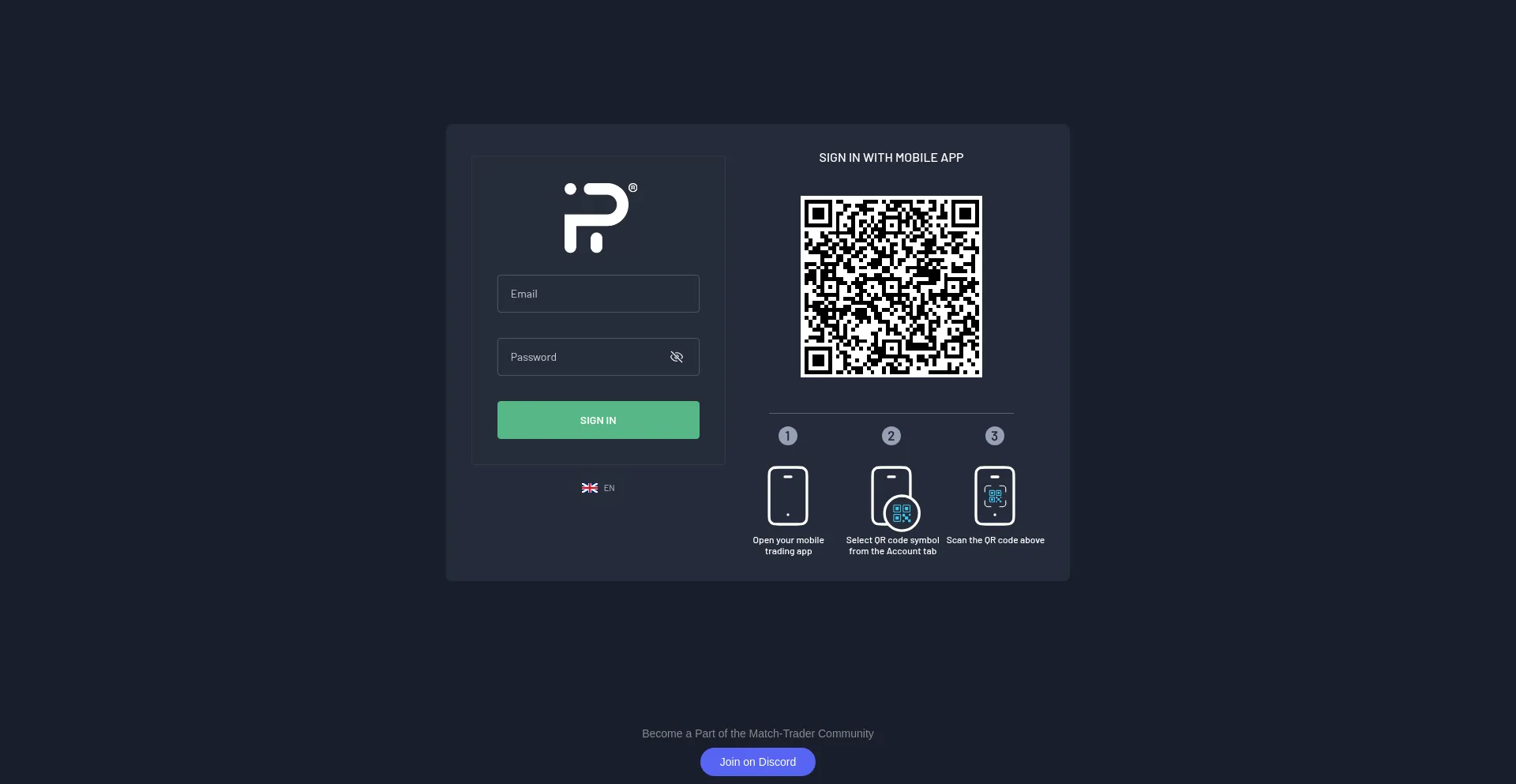 Website screenshot of Mtr-platform.fundingpips.com