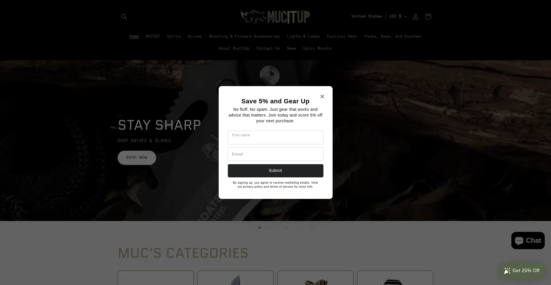 Website screenshot of Mucitup.com