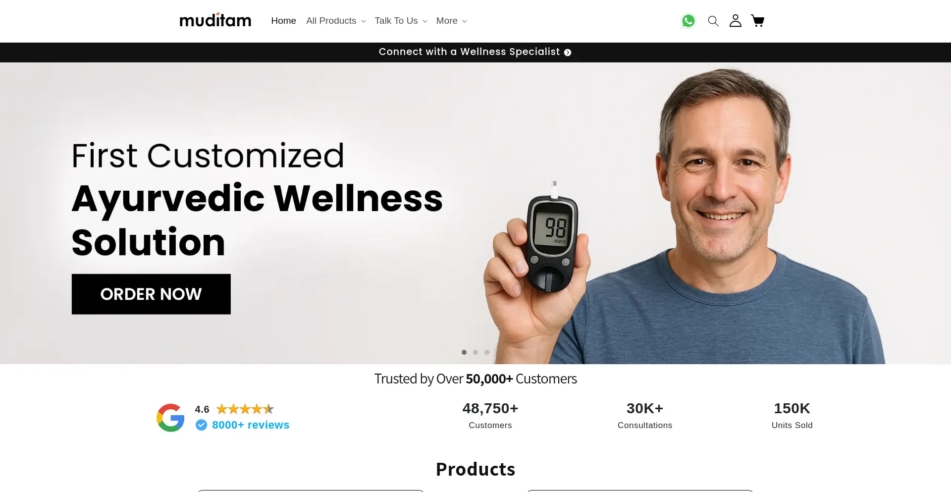 Website screenshot of Muditamayurveda.com