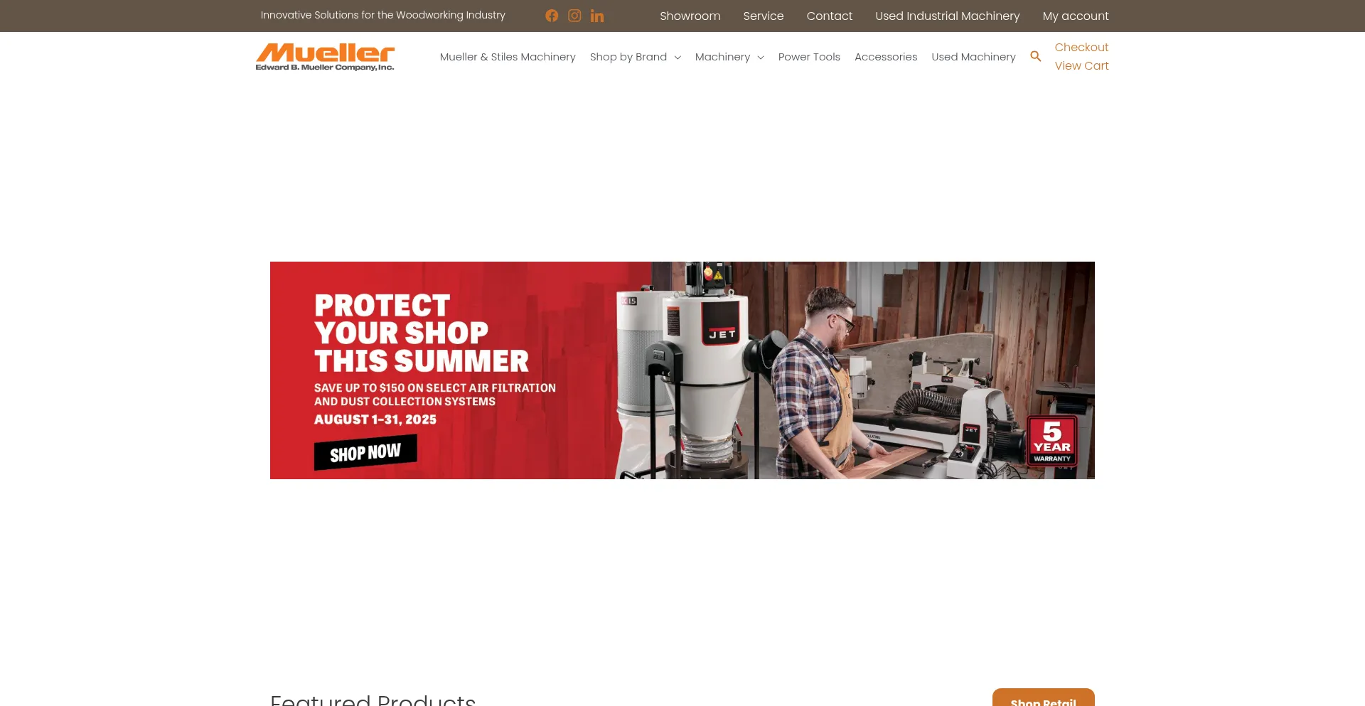 Website screenshot of Muellerco.com