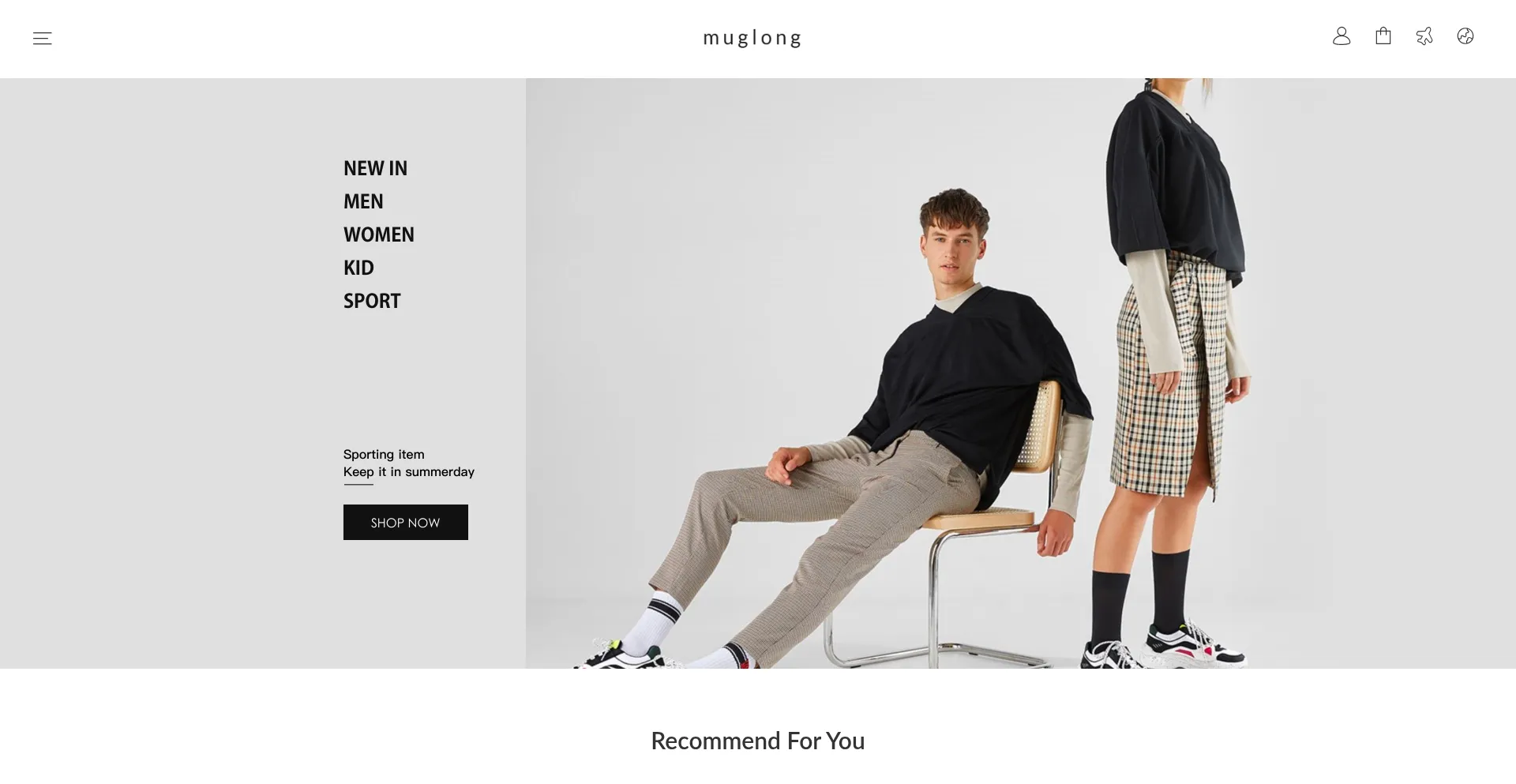 Website screenshot of Muglong.com