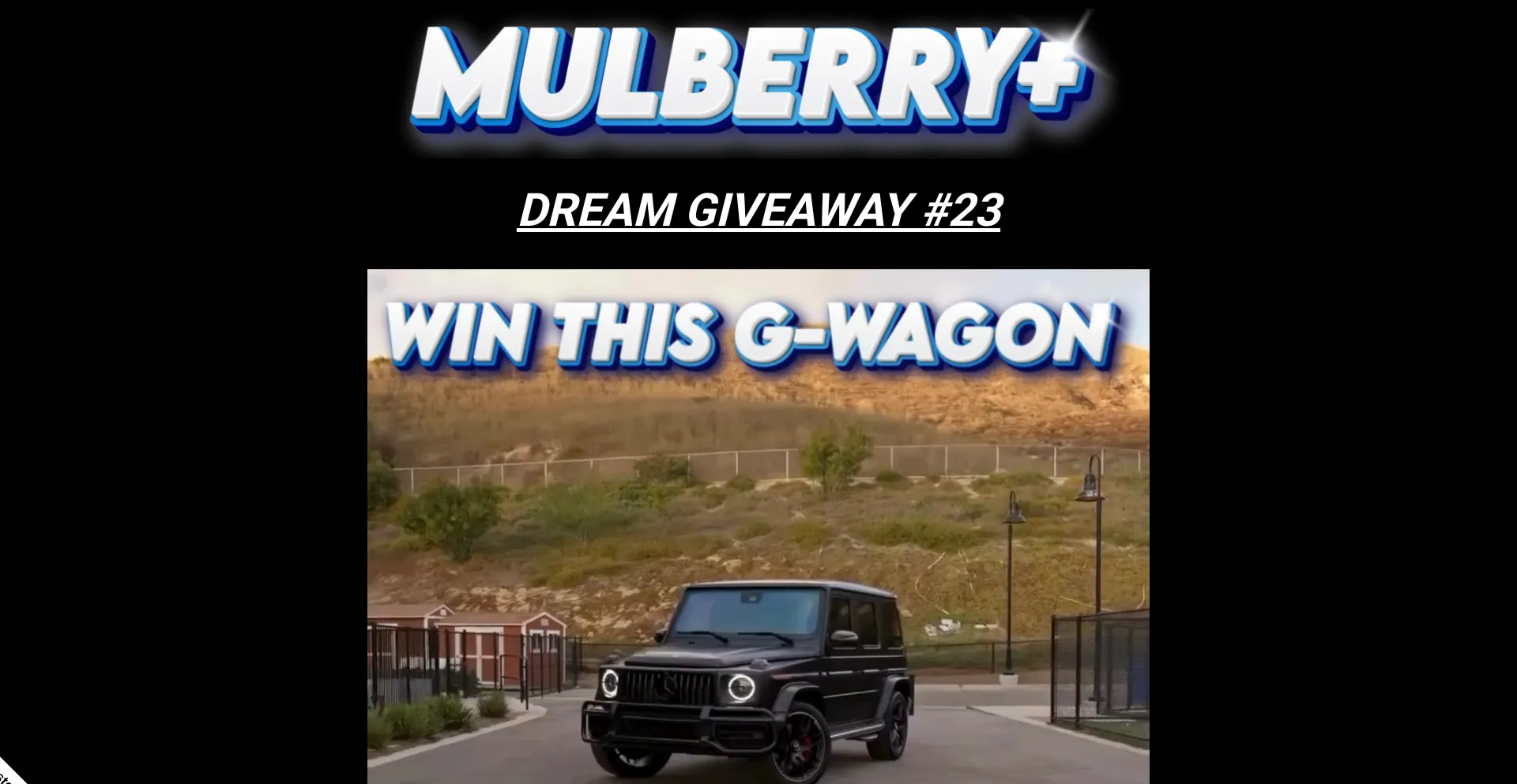 Website screenshot of Mulberrygiveaways.com