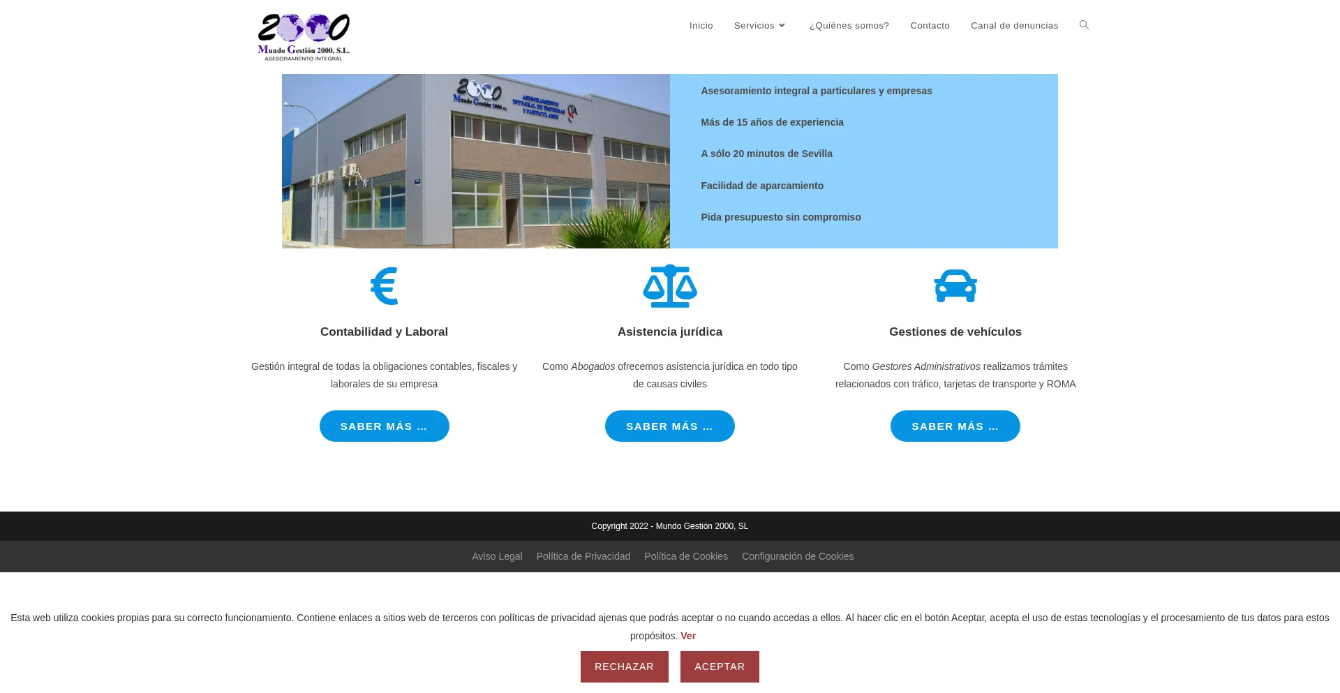 Website screenshot of Mundogestion.es