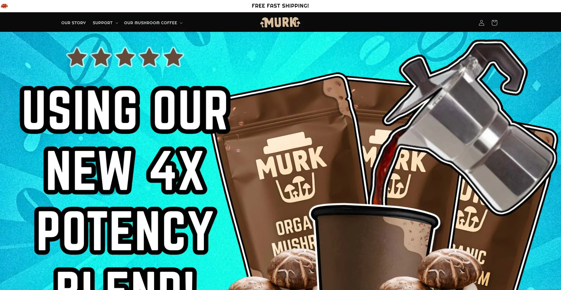 Website screenshot of Murkcoffee.com