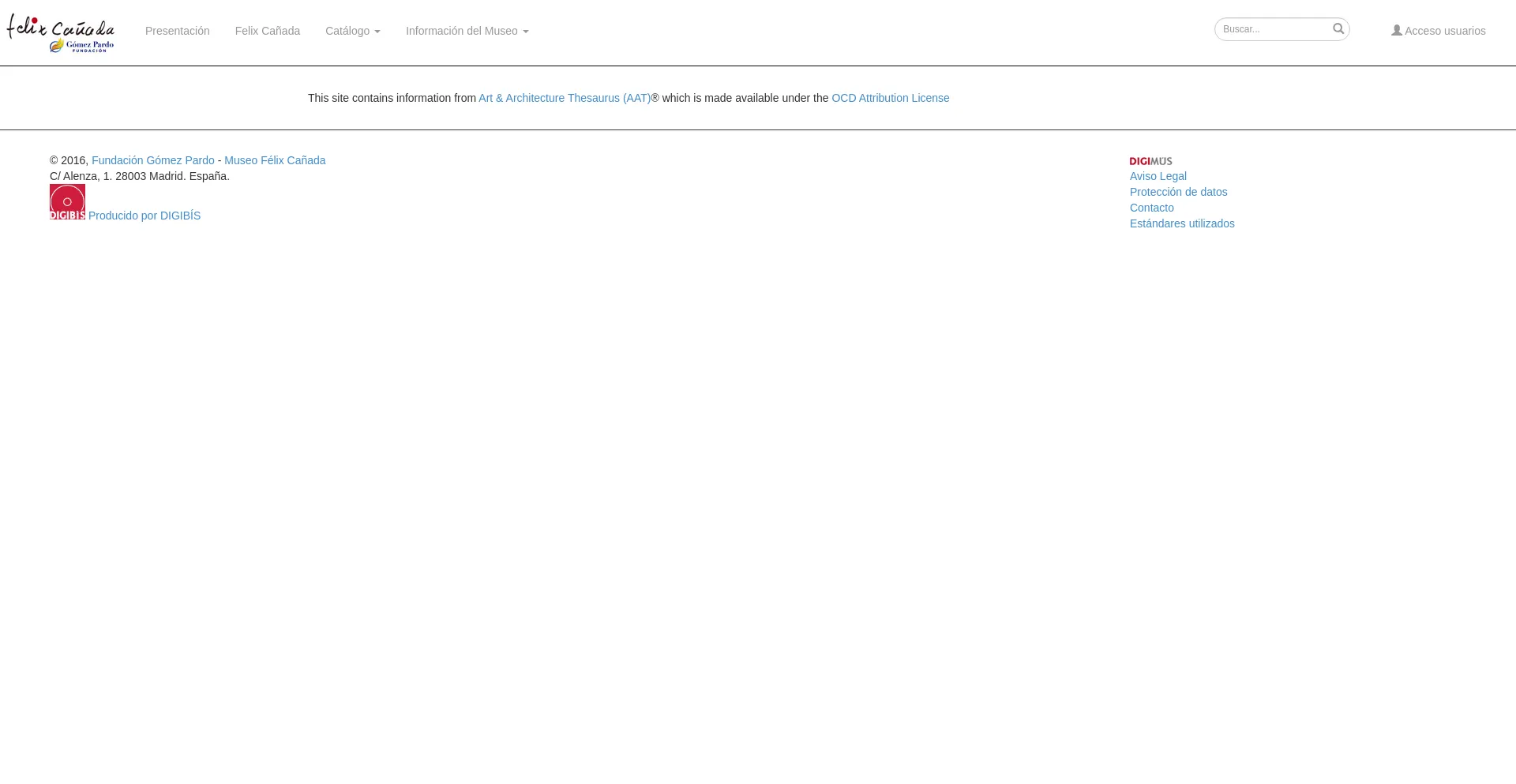 Website screenshot of Museovirtualfelixcanada.digibis.com