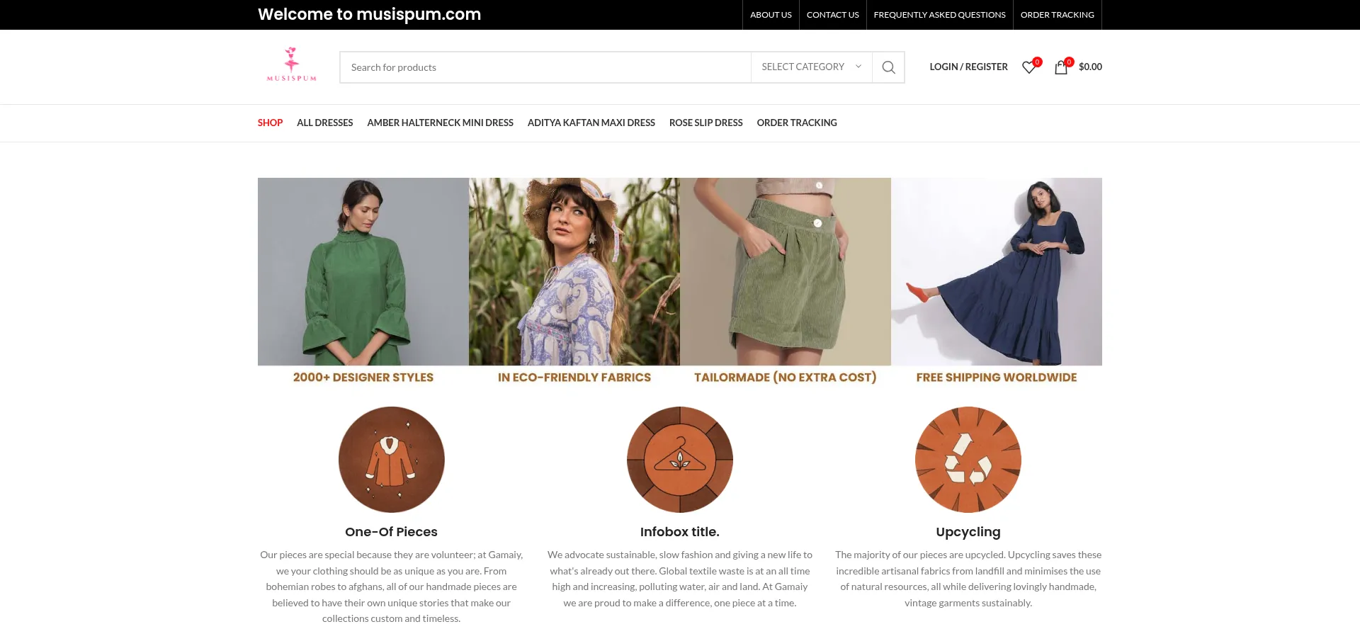 Website screenshot of Musispum.com