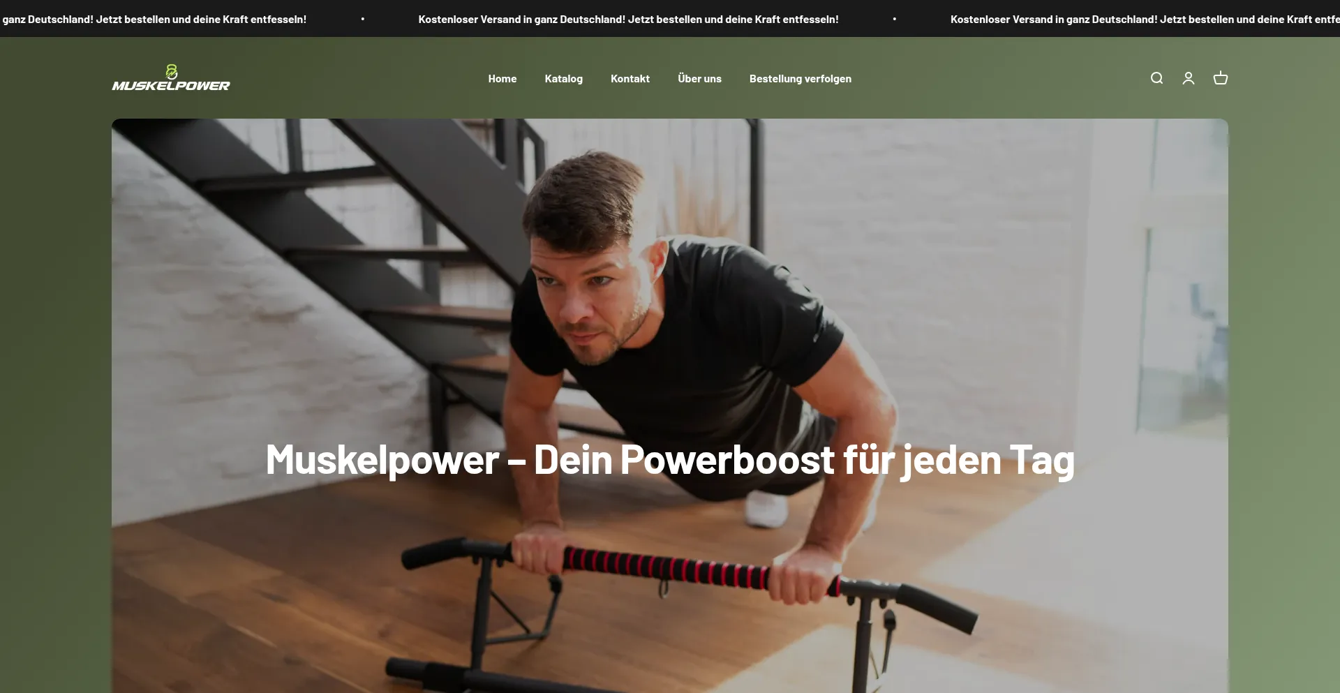 Website screenshot of Muskelpower.shop
