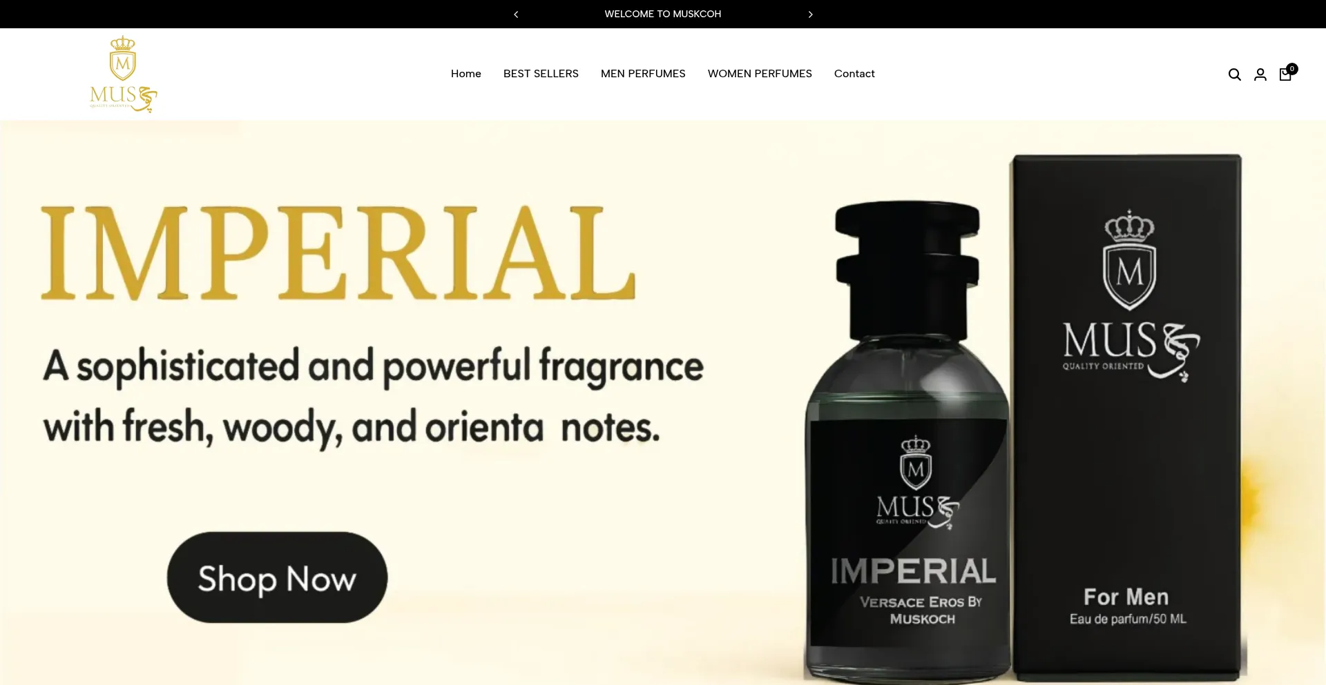 Website screenshot of Muskoch.shop