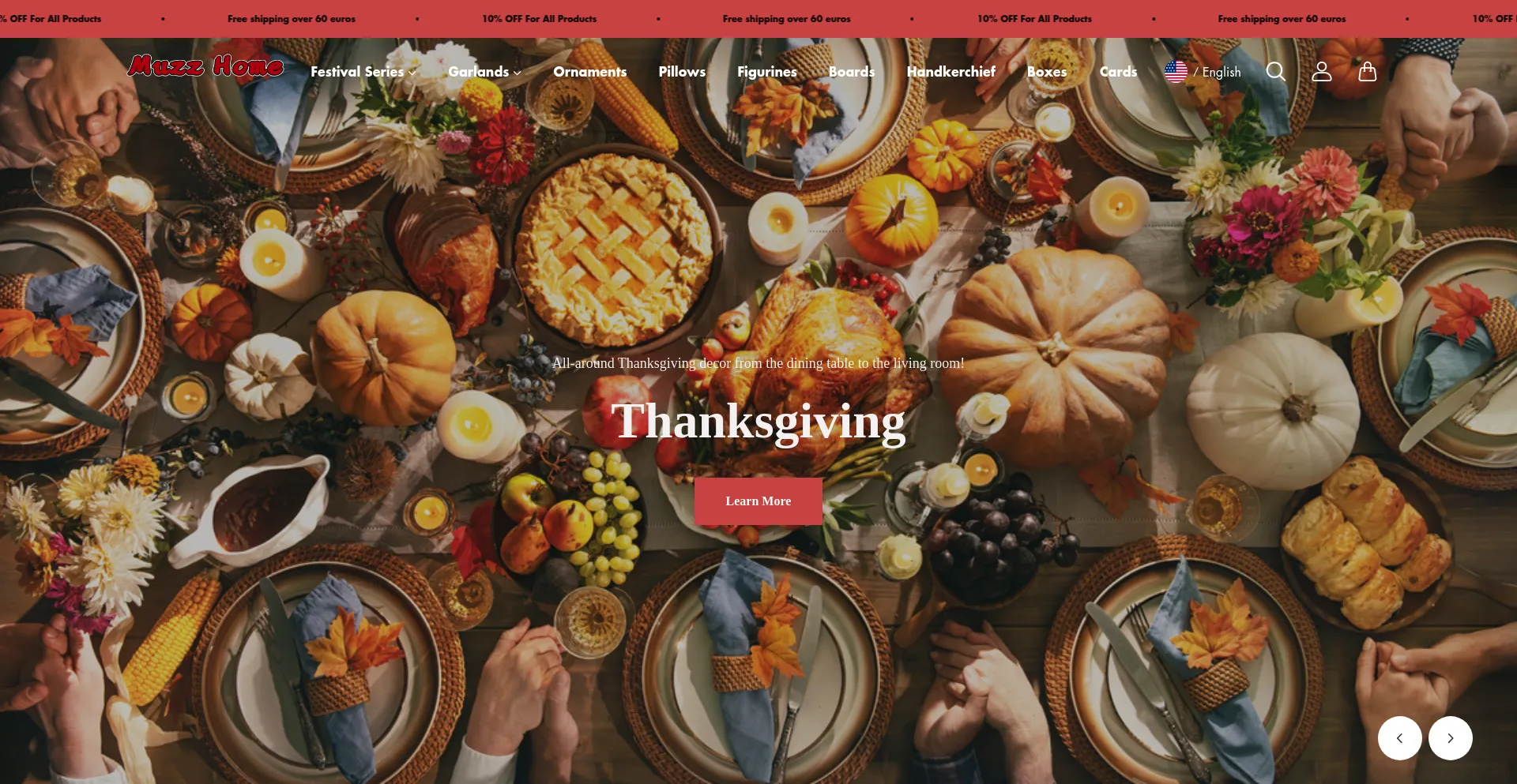 Website screenshot of Muzzhome.com