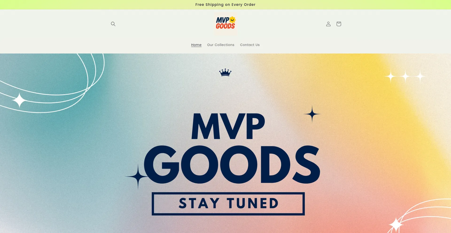 Website screenshot of Mvpgoods.com