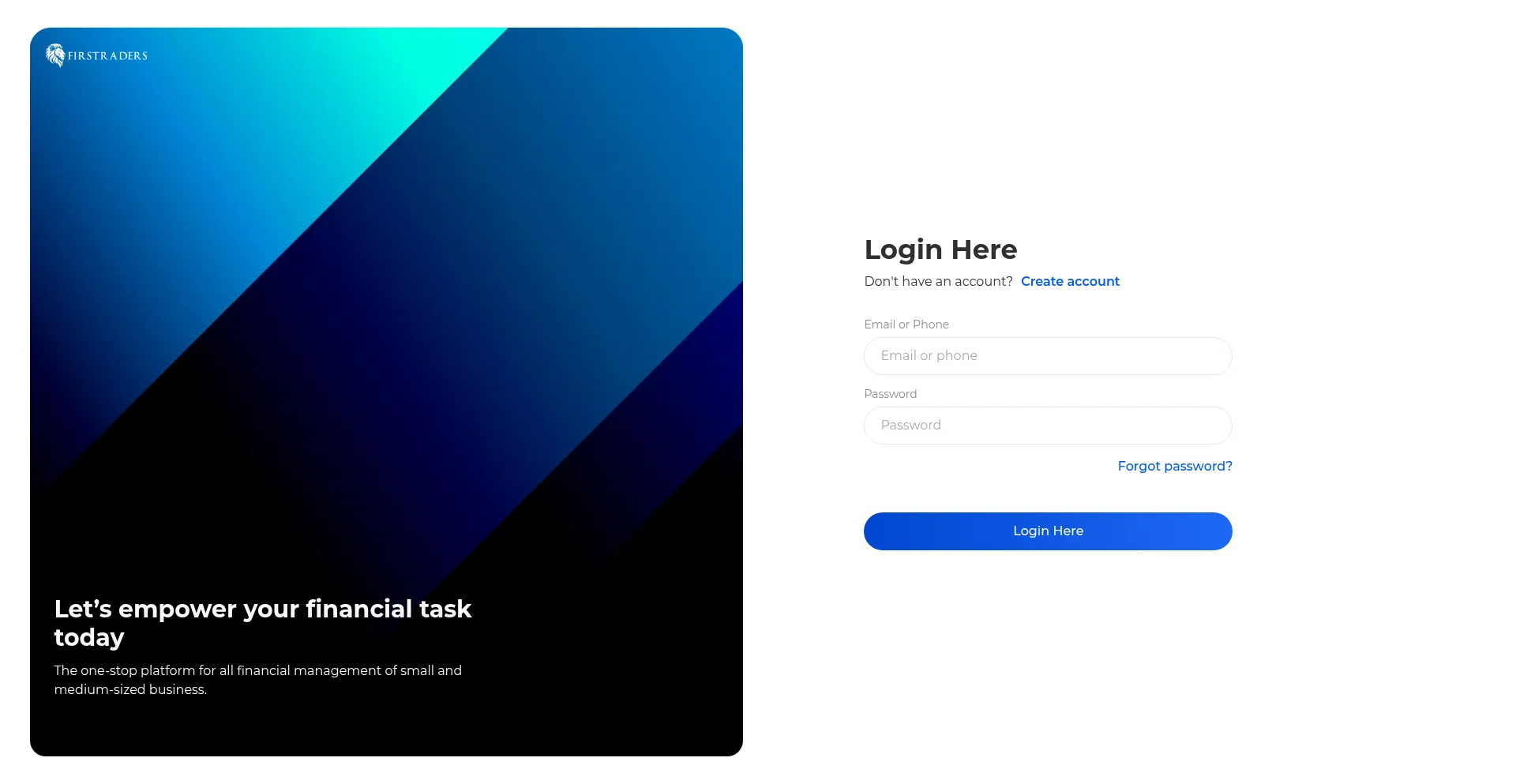 Website screenshot of My.firstraders.com