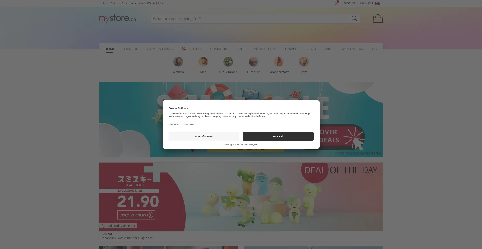 Website screenshot of My-store.ch