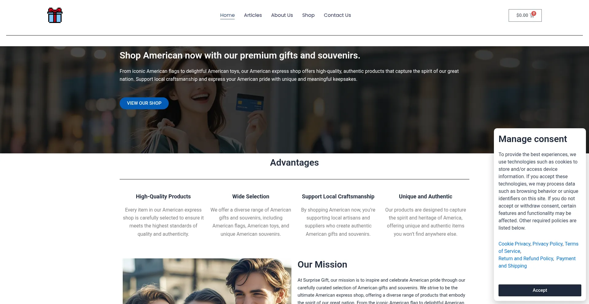 Website screenshot of My-surprisegift.com
