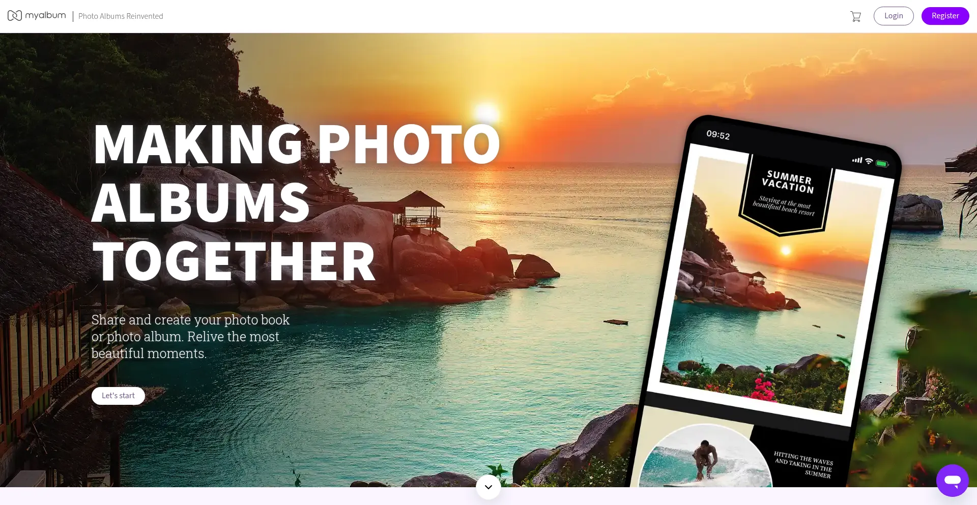 Website screenshot of Myalbum.com