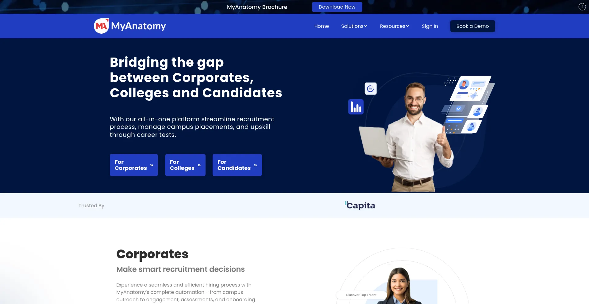 Website screenshot of Myanatomy.ai