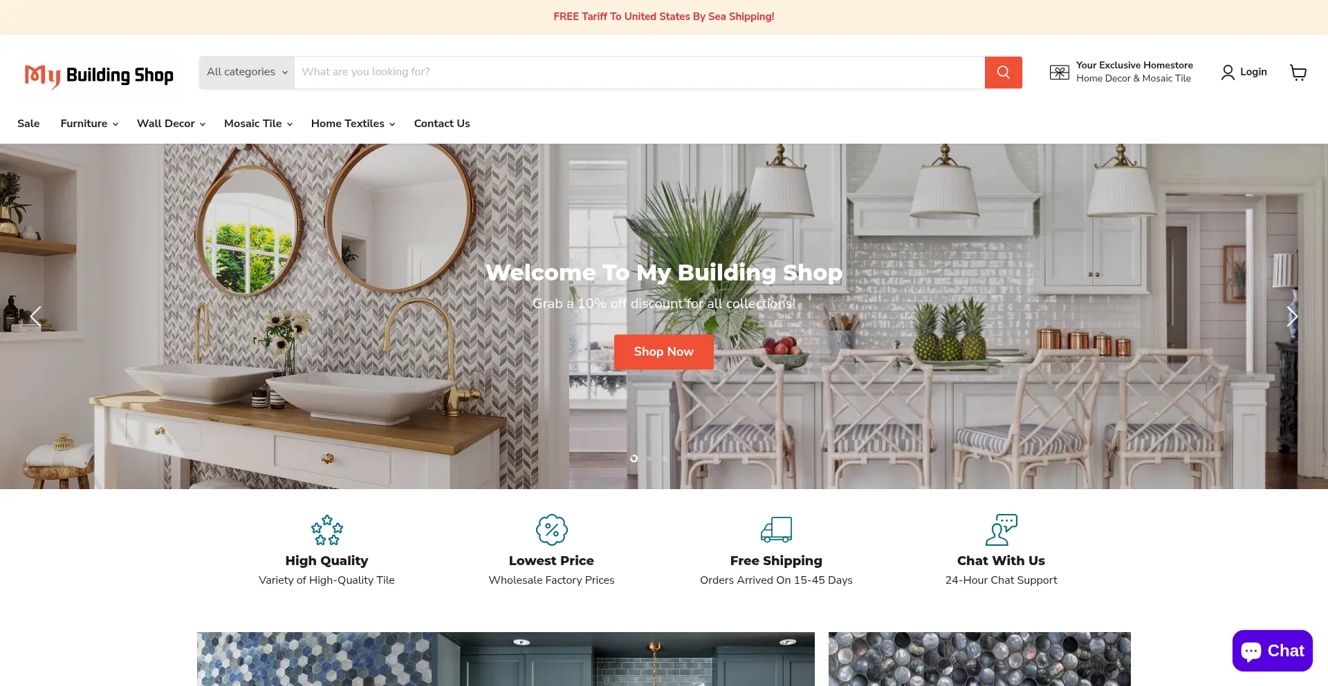 Website screenshot of Mybuildingshop.com