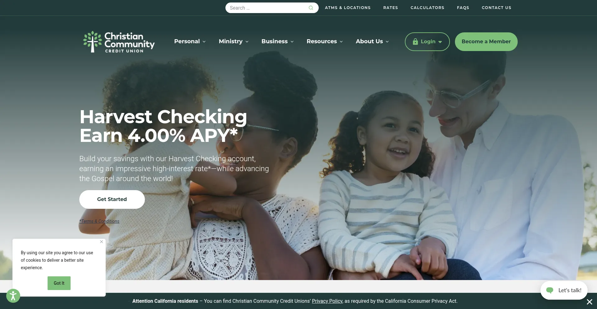 Website screenshot of Mycccu.com