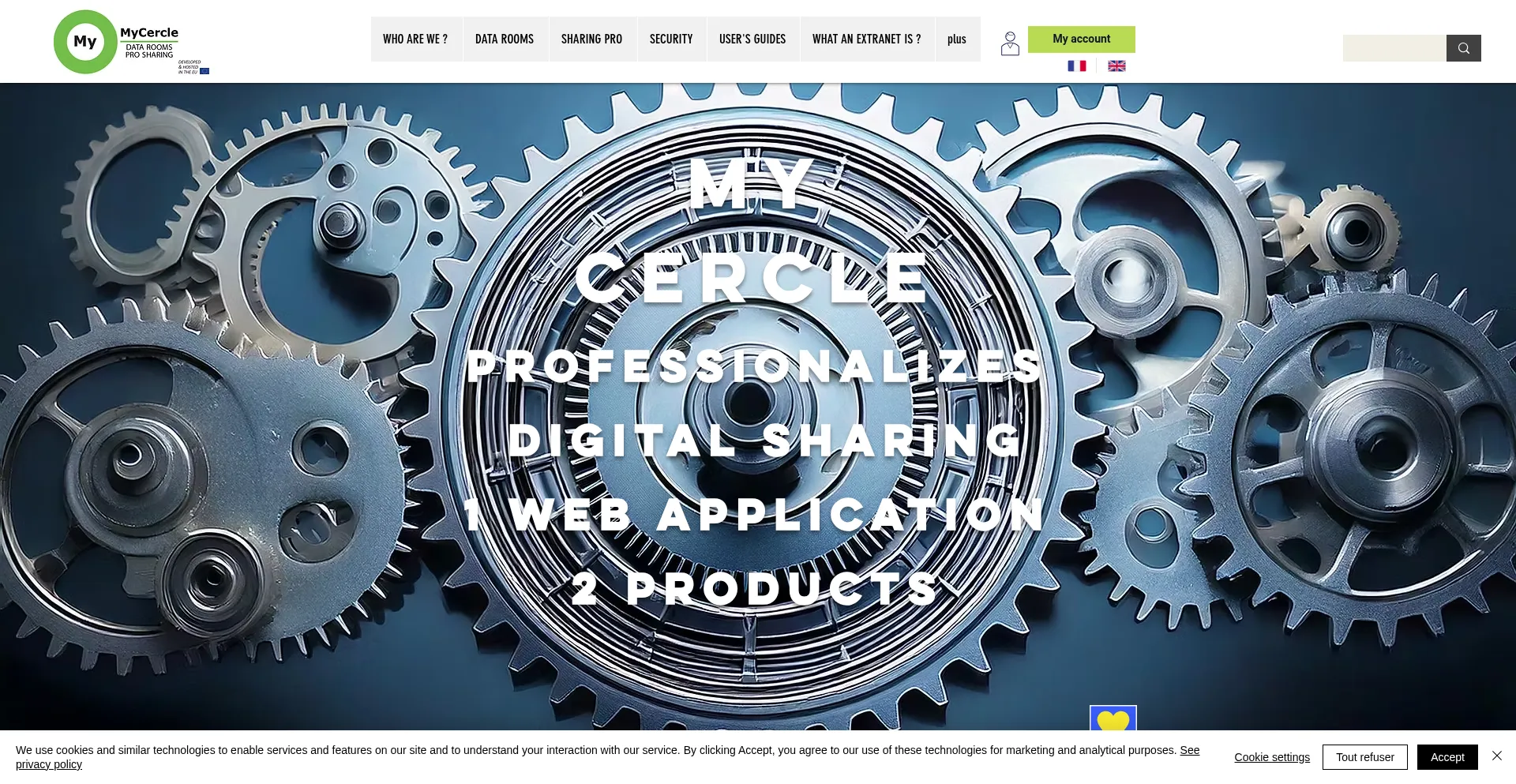Website screenshot of Mycercle.online