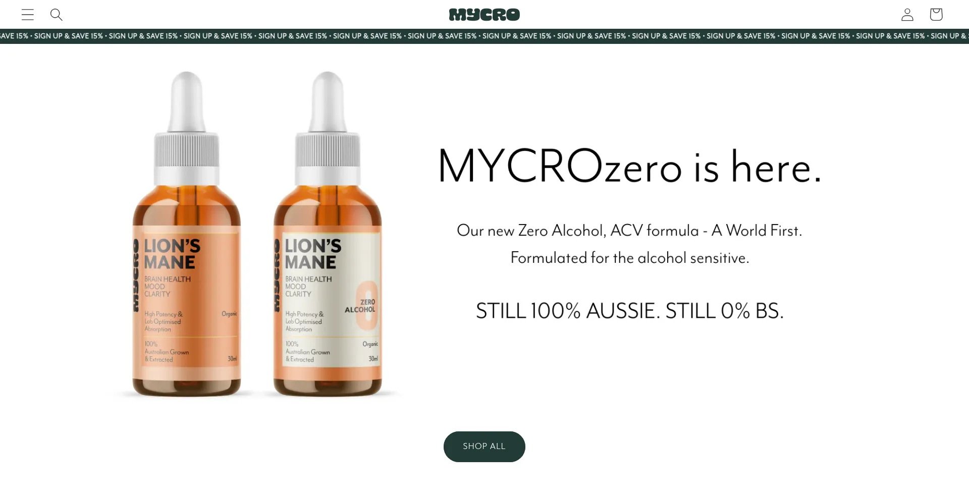 Website screenshot of Mycro.au