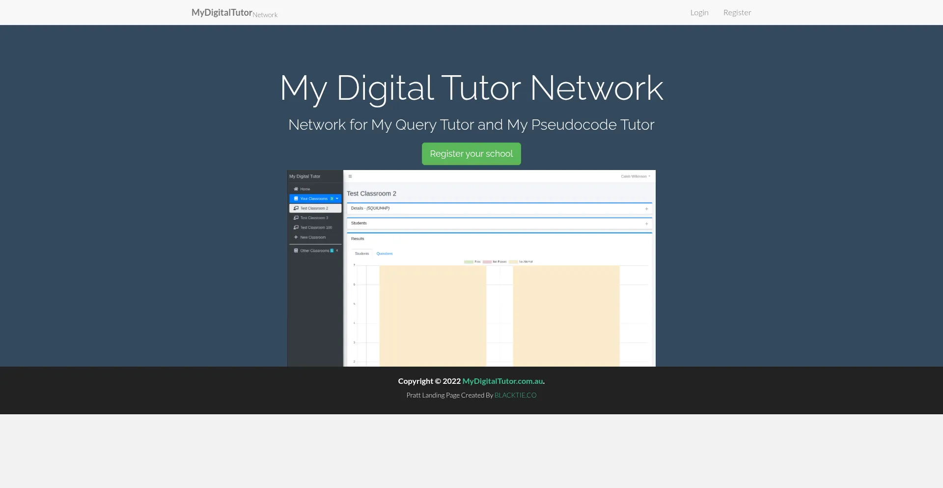 Website screenshot of Mydigitaltutor.com.au