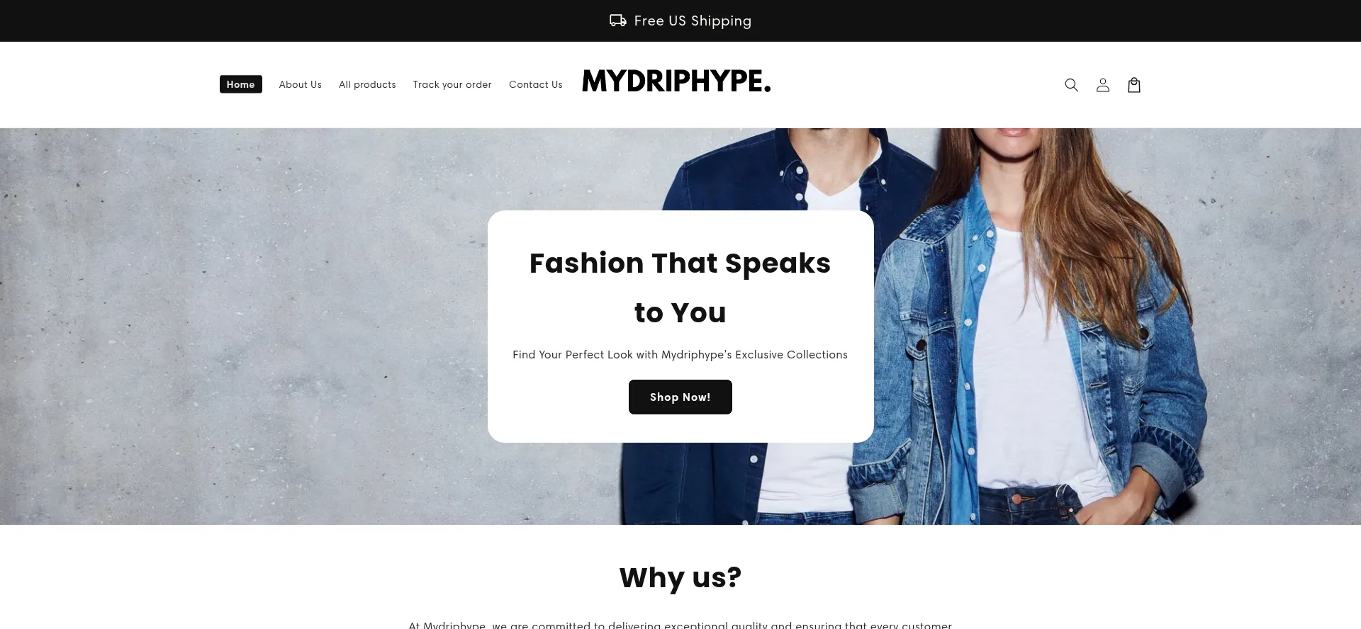 Website screenshot of Mydriphype.com