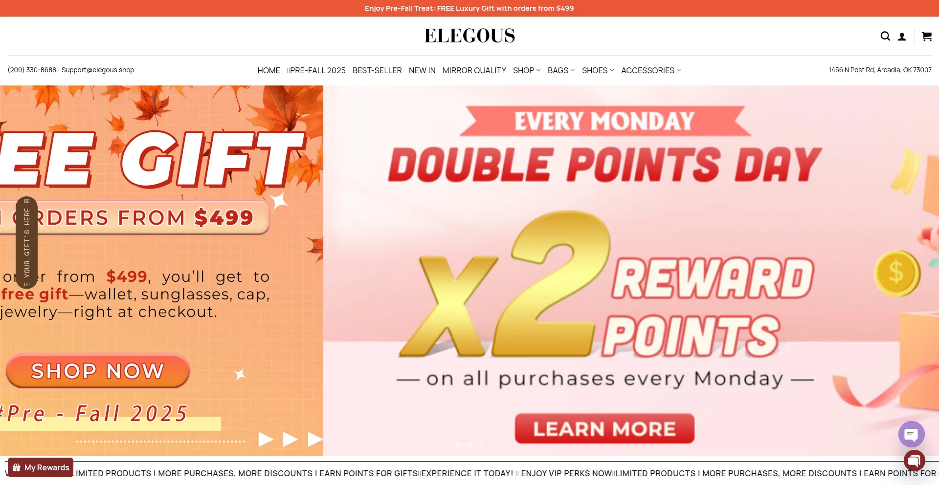 Website screenshot of Myelegous.com