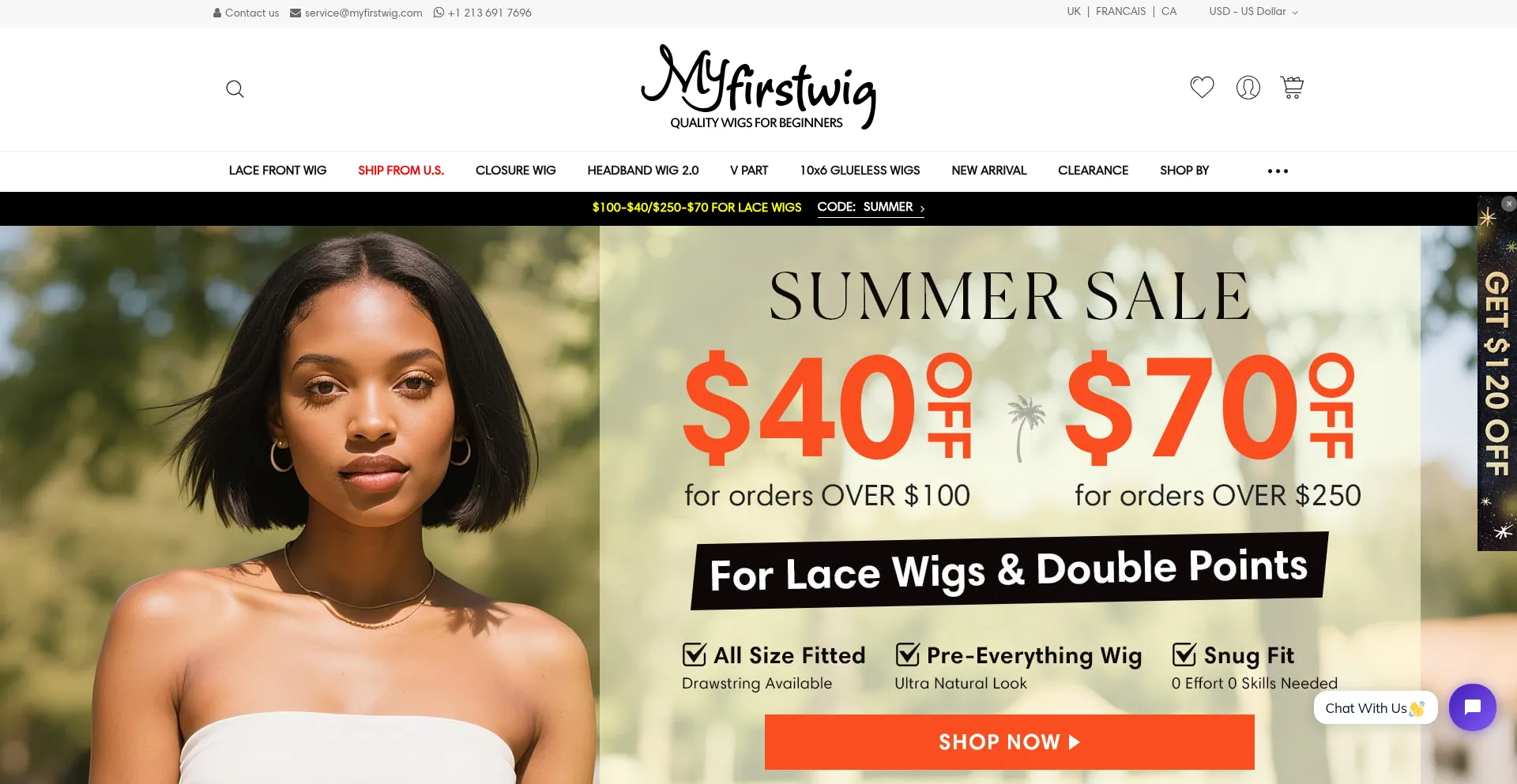 Website screenshot of Myfirstwig.com