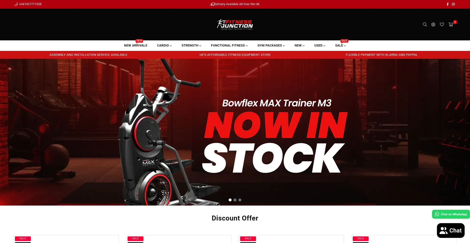 Website screenshot of Myfitnessjunction.co.uk