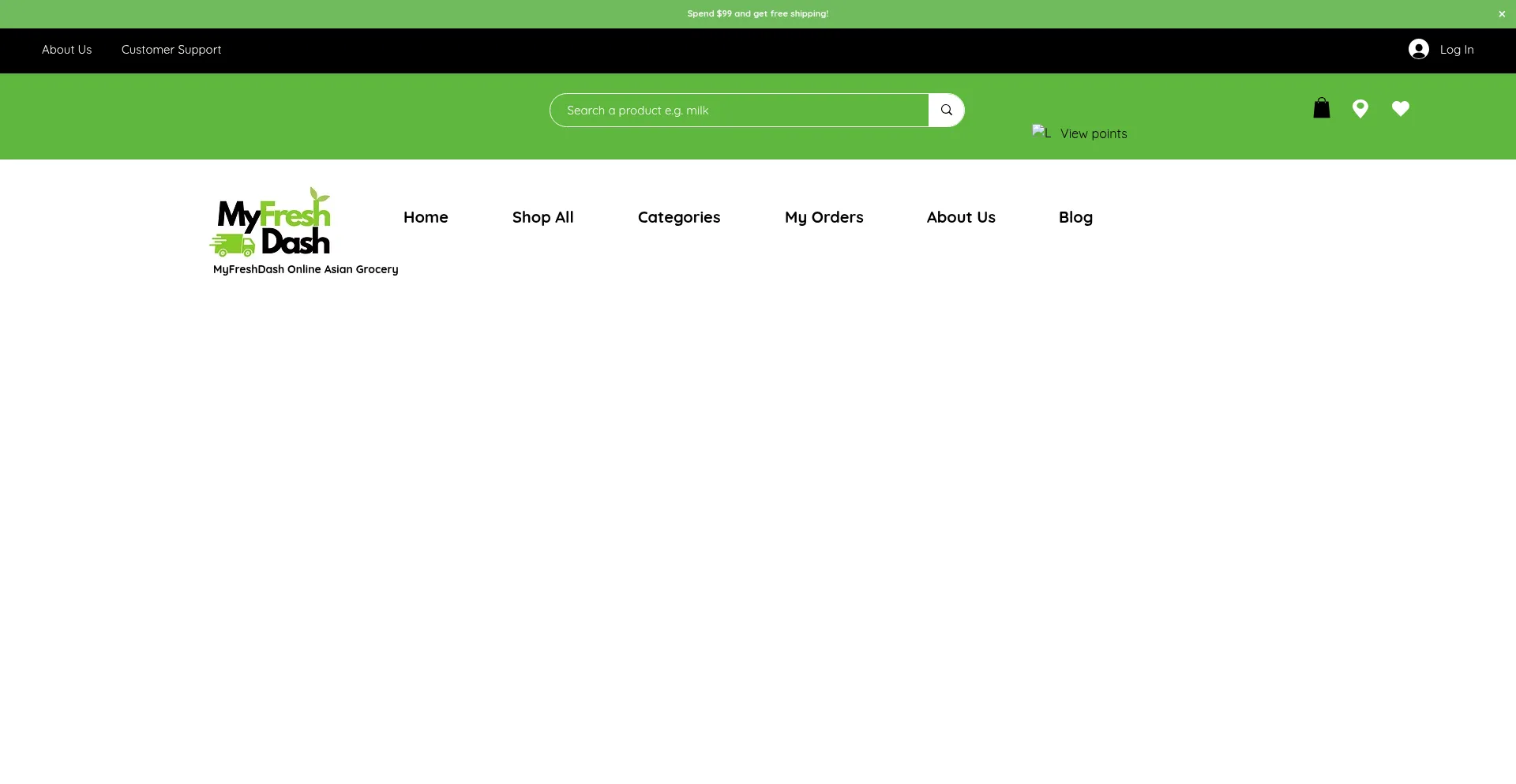 Website screenshot of Myfreshdash.com
