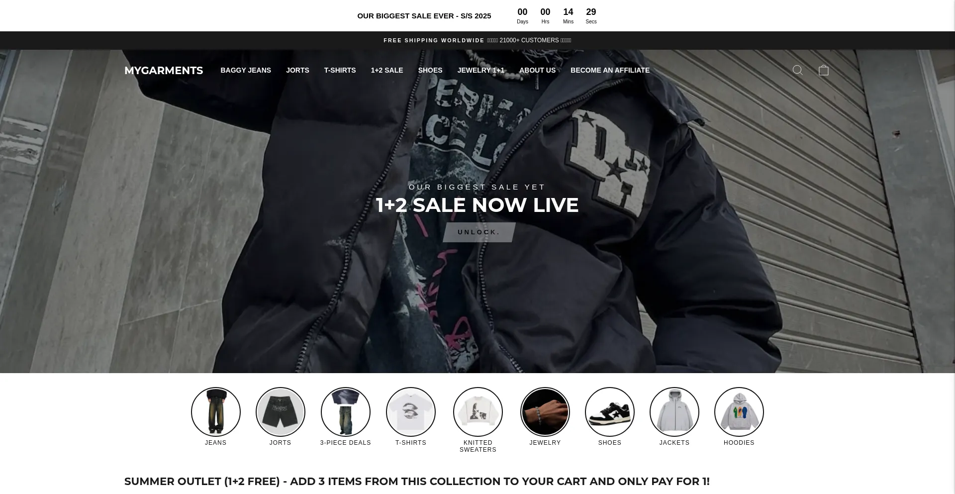 Website screenshot of Mygarmentsclo.com